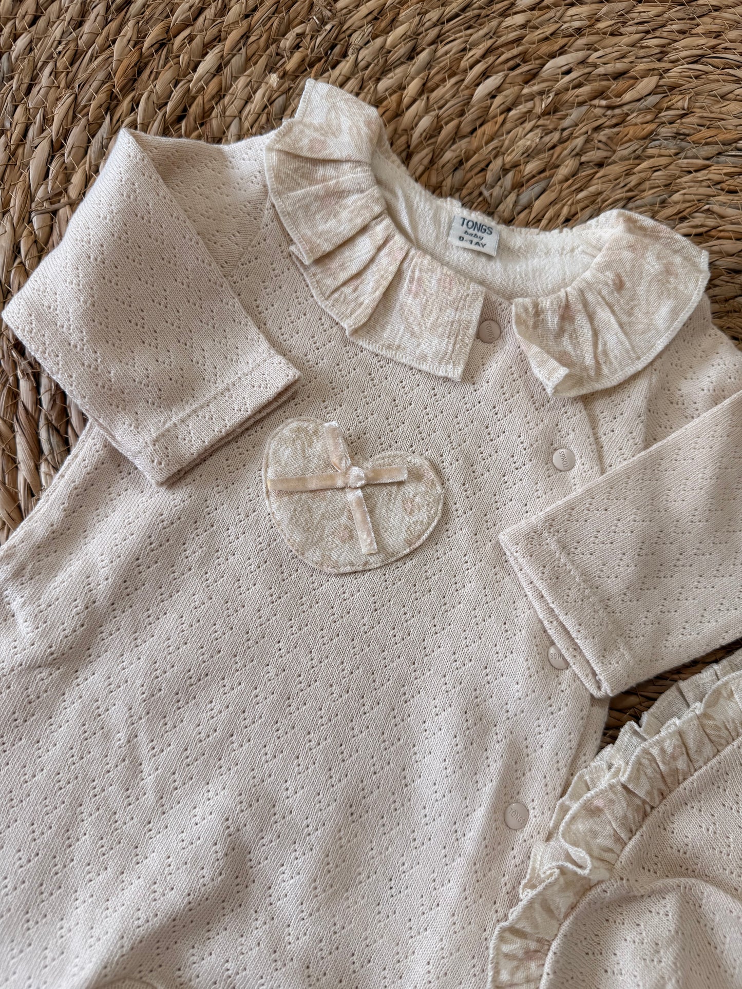 Pastoral Heart Pointelle Overall