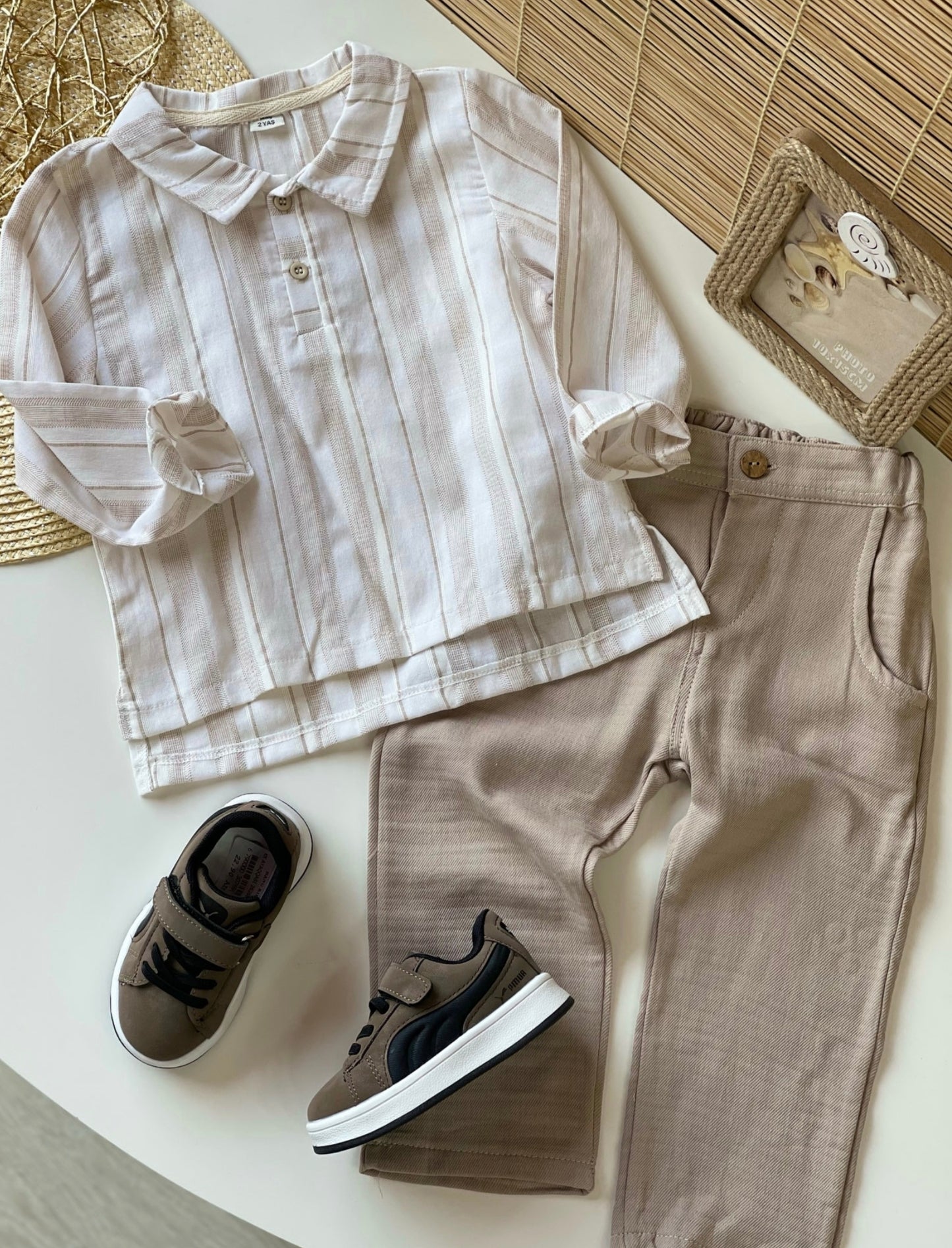 Stripped Linen Set