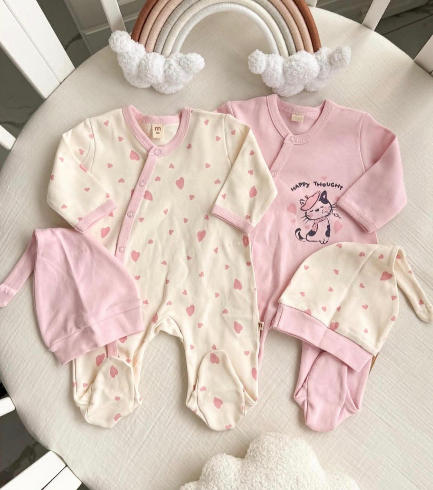 Happy Hearts Set of 2 overalls