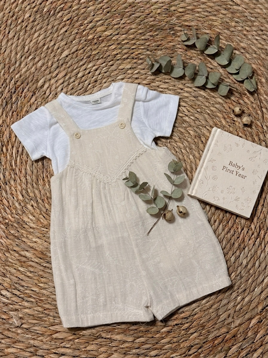 Crispy Flower 2-Piece Salopette Set