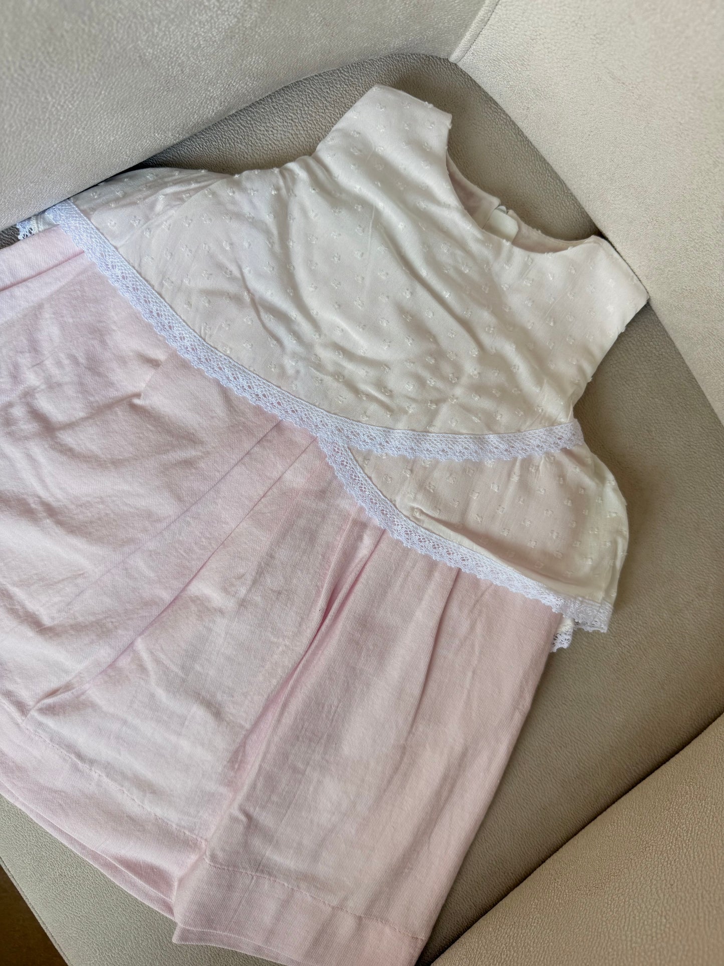 Blush Swiss Dot Cold-Shoulder Dress