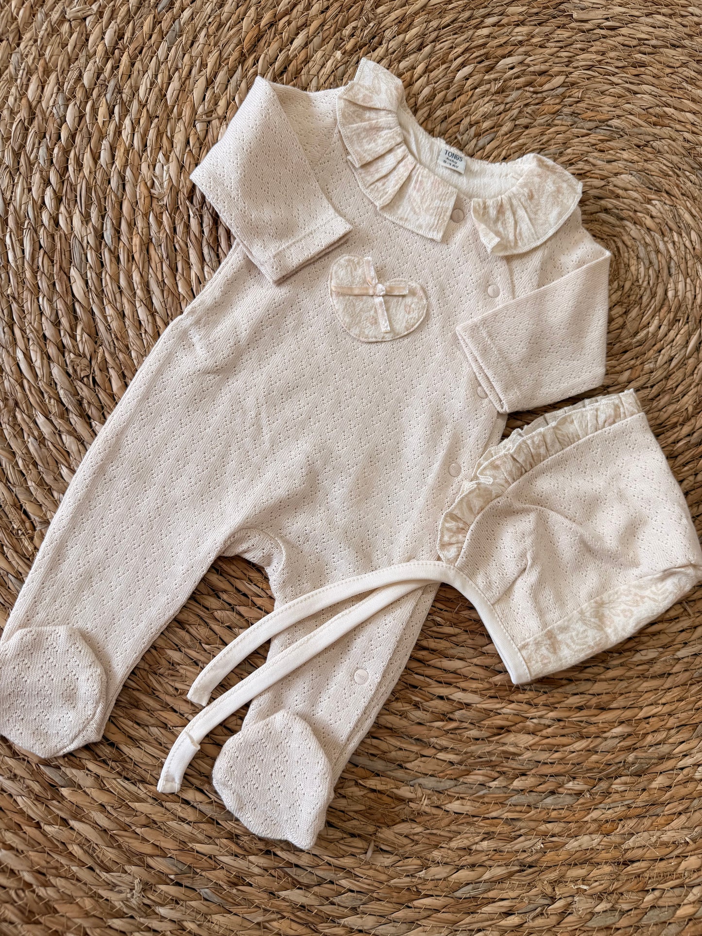 Pastoral Heart Pointelle Overall