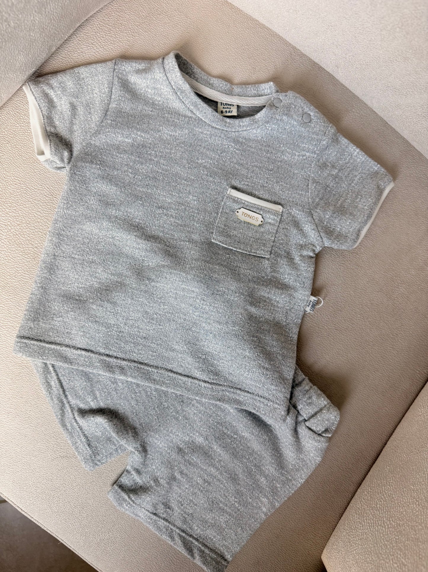 Marled Knit Tee & Shorts Set