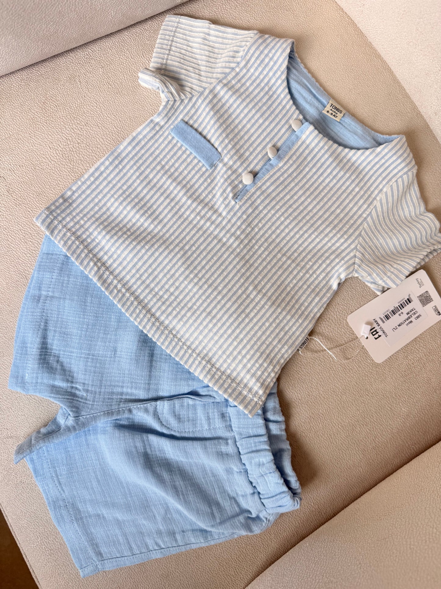 Striped Muslin Celebration Set