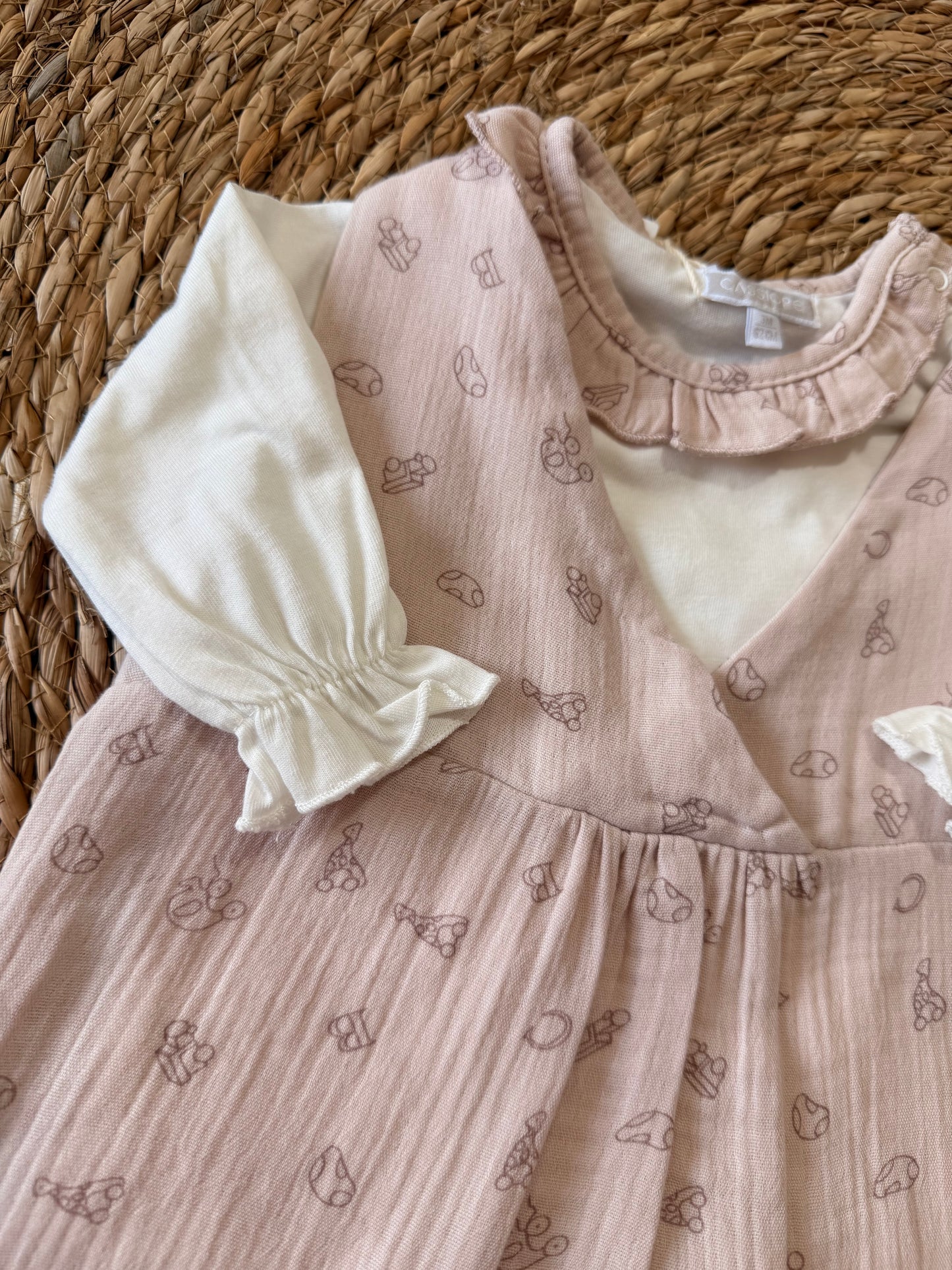 Ruffled Patterned Overall (2pcs)