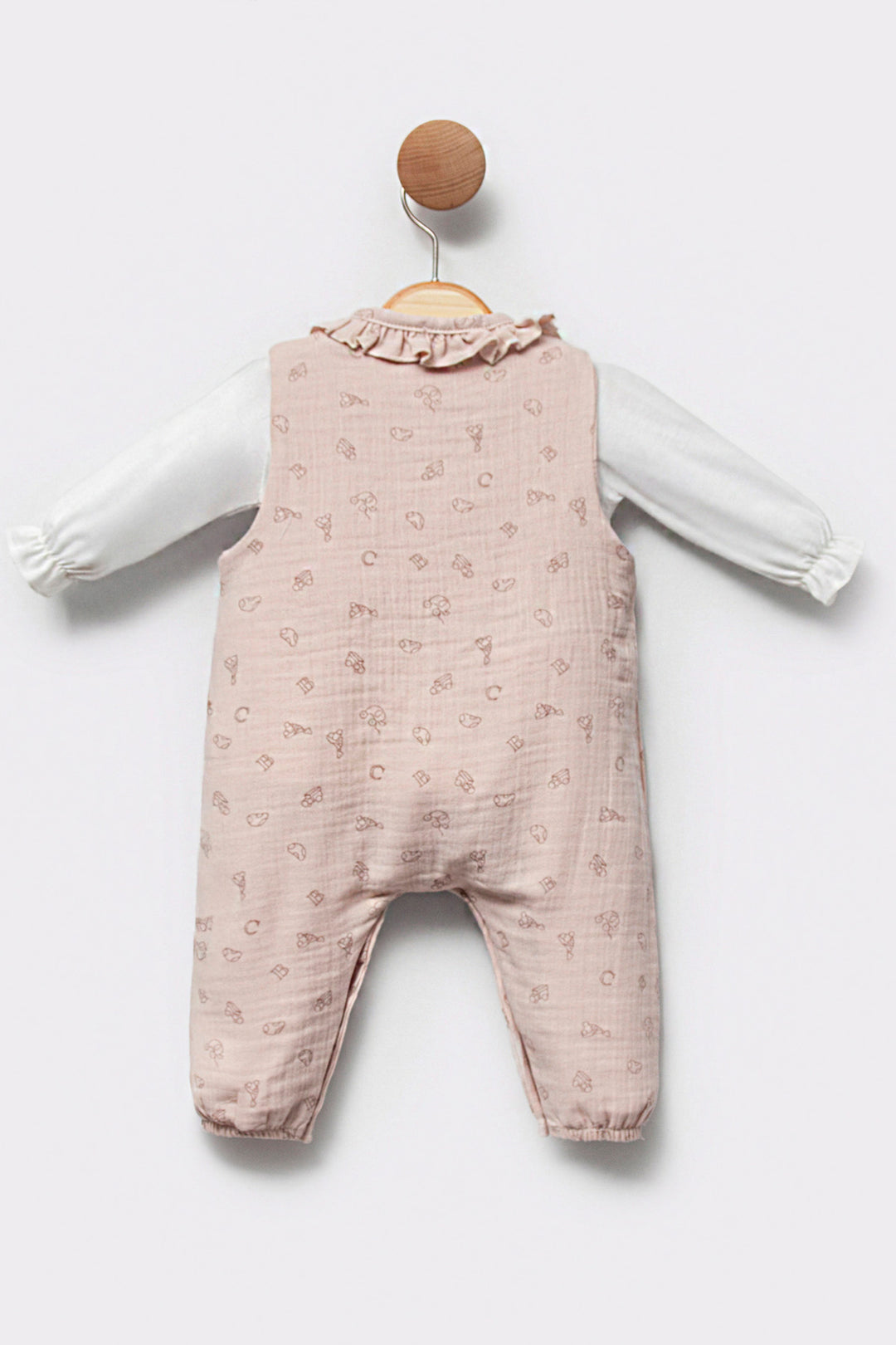 Ruffled Patterned Overall (2pcs)
