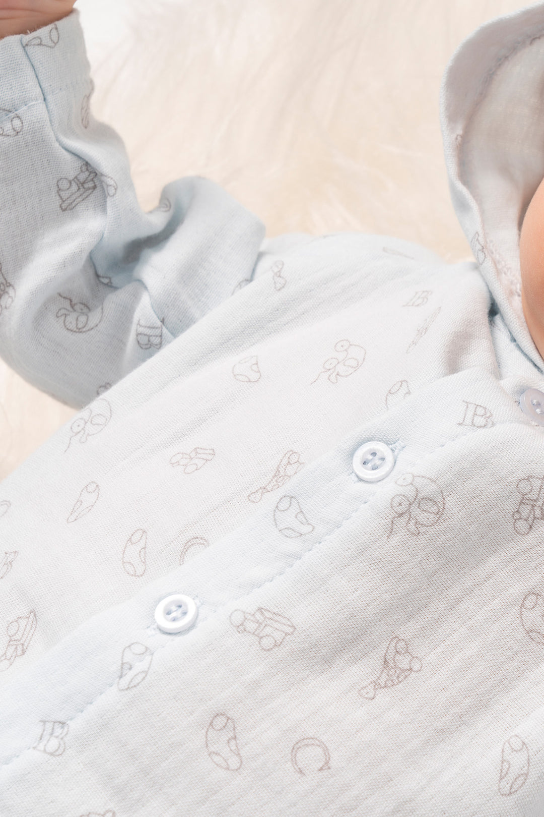 Cars Patterned Hooded Set