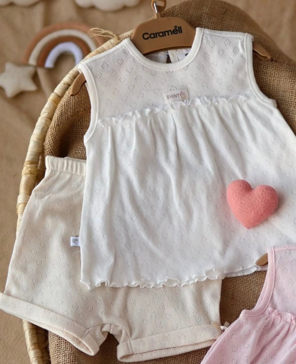 Pointelle Heart Tunic & Bloomers Set