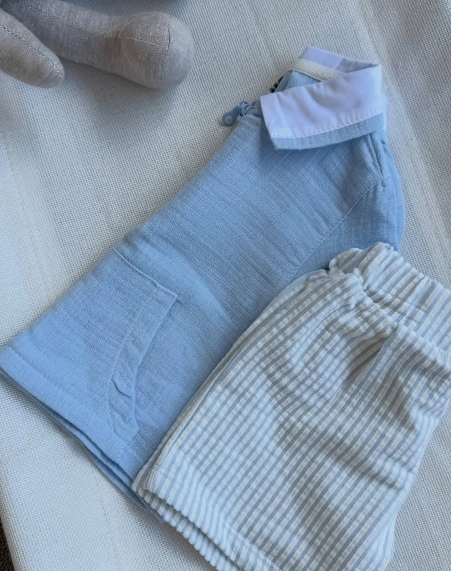 Sky Blue Polo & Shorts Set
