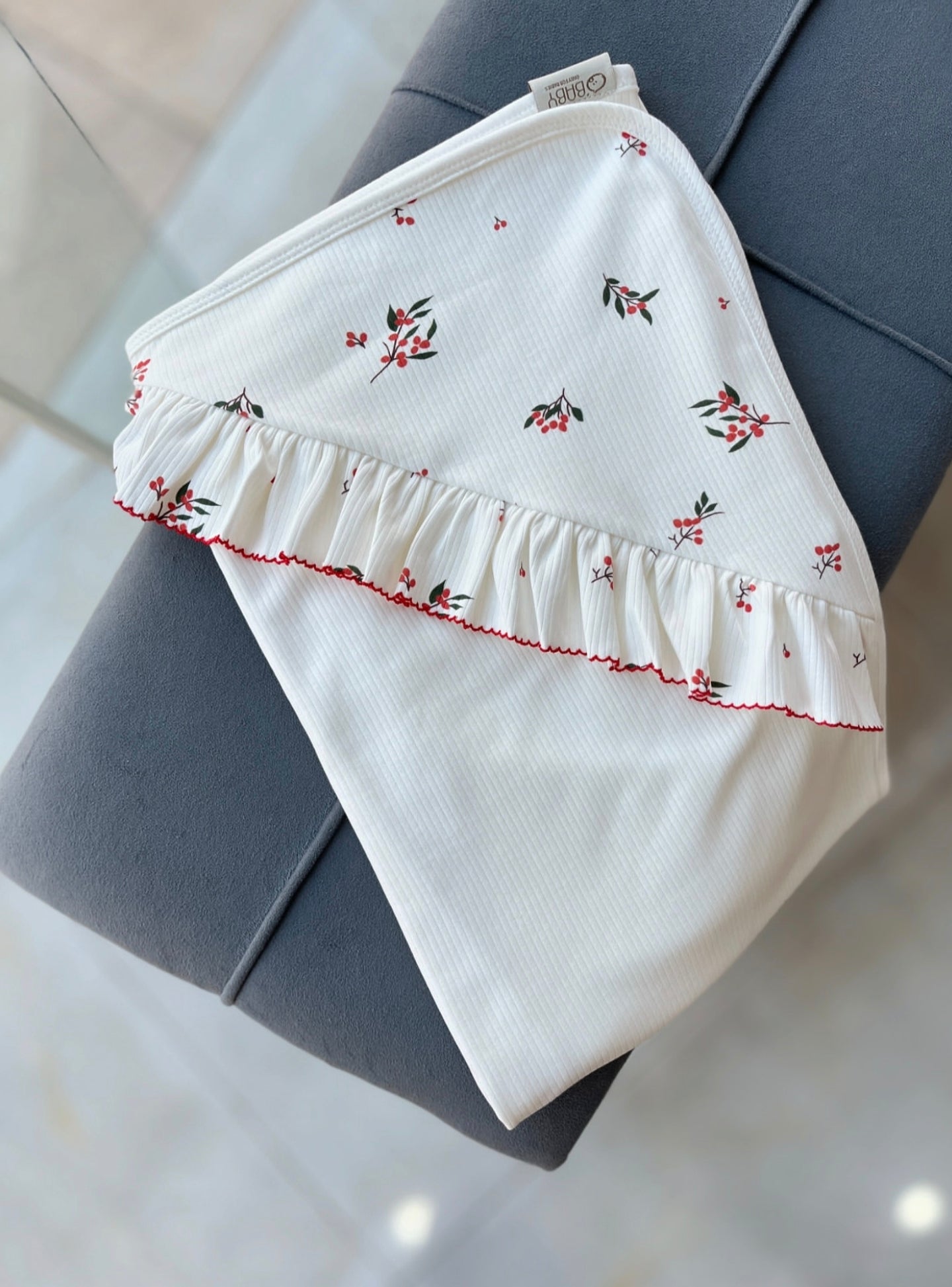 Cherry Blossom Ruffle Blanket