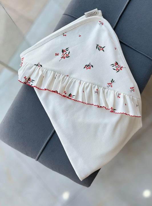 Cherry Blossom Ruffle Blanket
