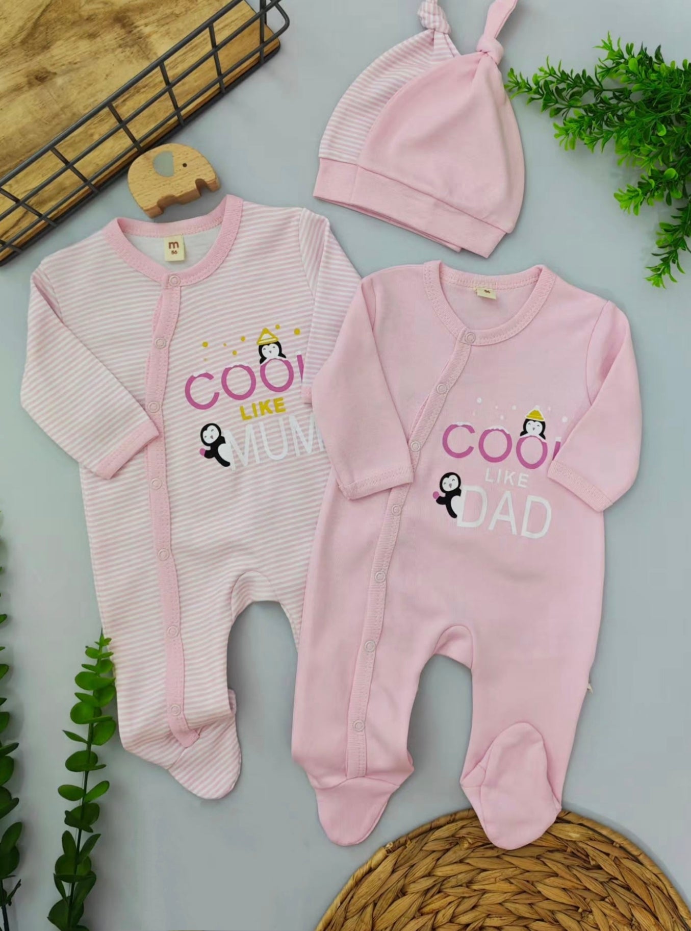Cool Like Dad/Mom Overall Set (4pcs)