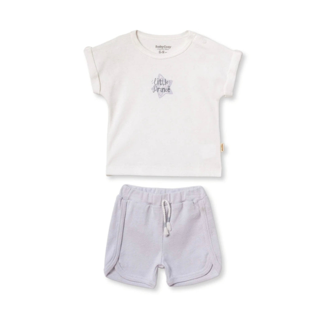 "Little Prince" Cotton T-Shirt & Shorts Set