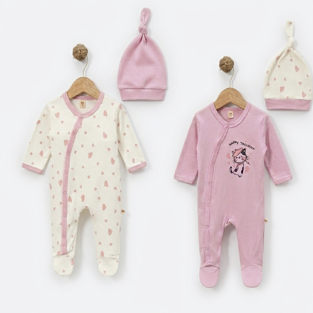 Happy Hearts Set of 2 overalls