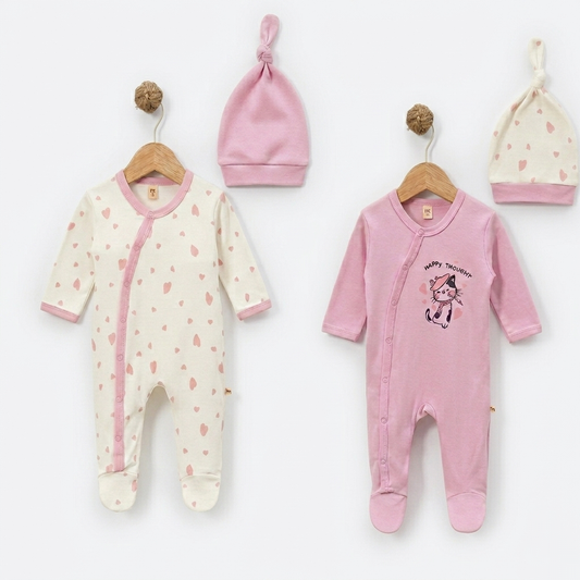 Happy Hearts Set of 2 overalls