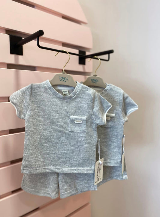 Marled Knit Tee & Shorts Set
