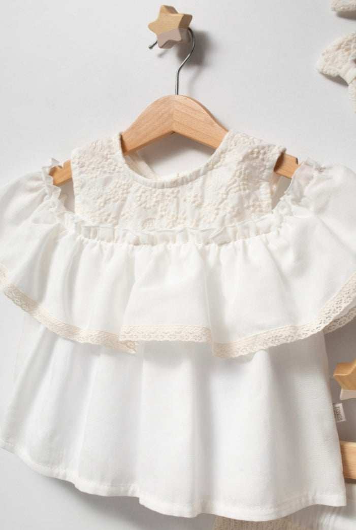 Ivory Ruffled Set
