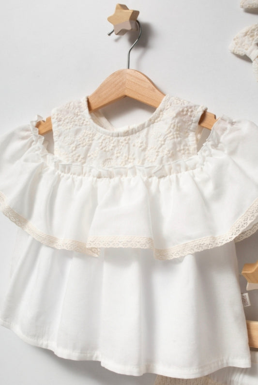 Ivory Ruffled Set
