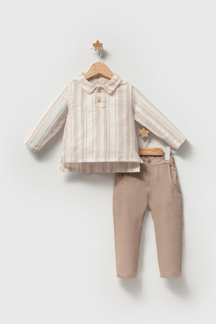 Stripped Linen Set