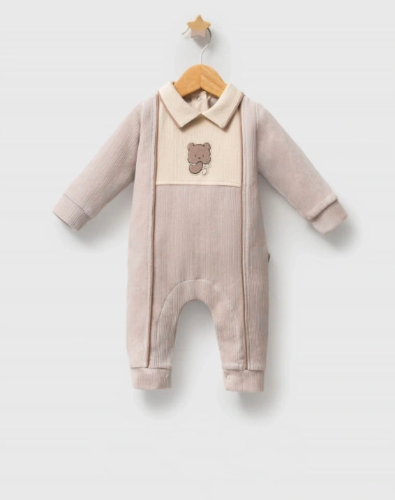The Teddy Collar Velvet Overall