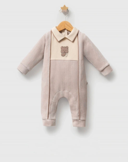 The Teddy Collar Velvet Overall