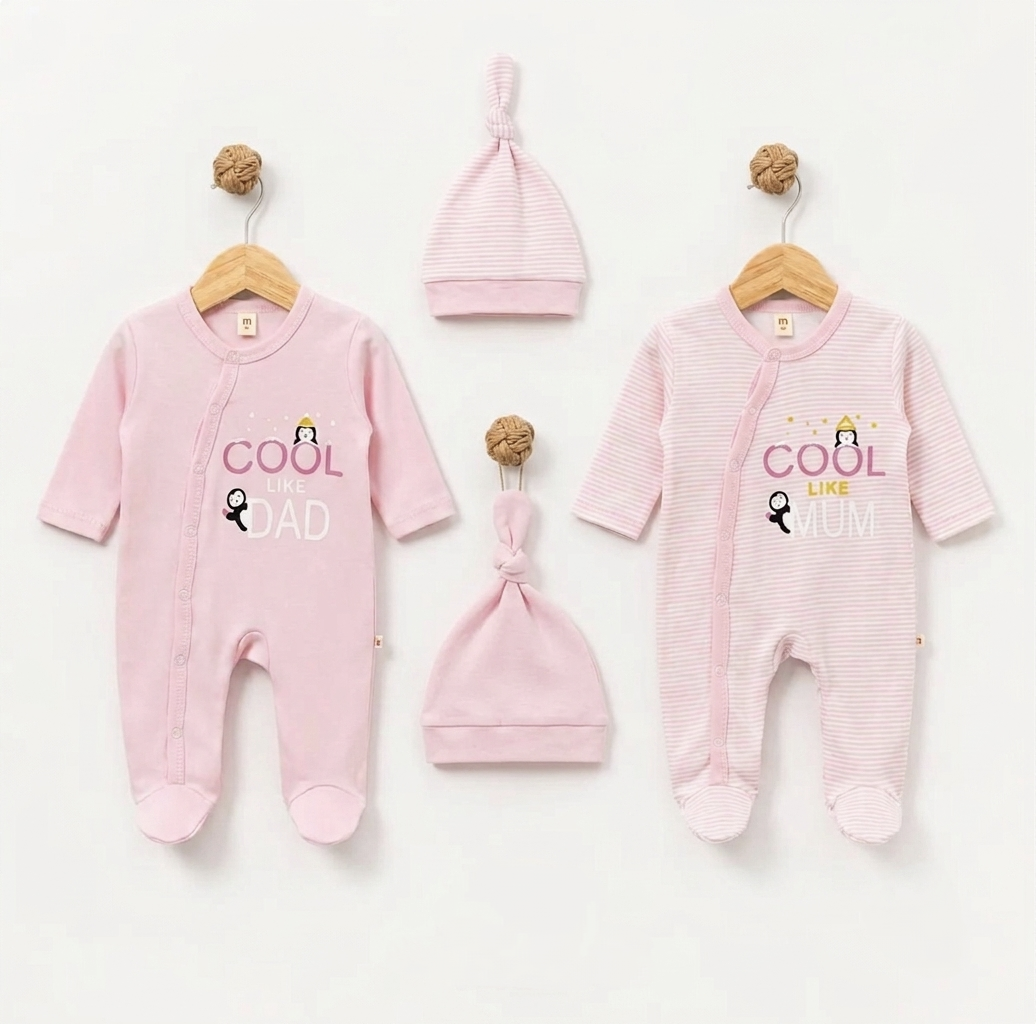 Cool Like Dad/Mom Overall Set (4pcs)