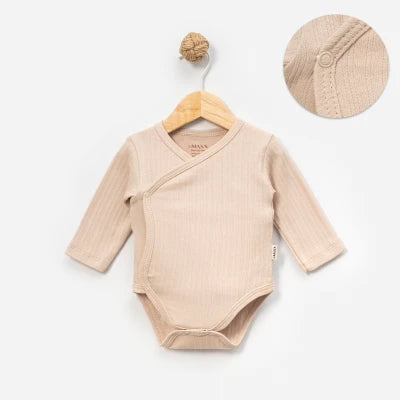 Side-Snap Cotton Wrap Bodysuit