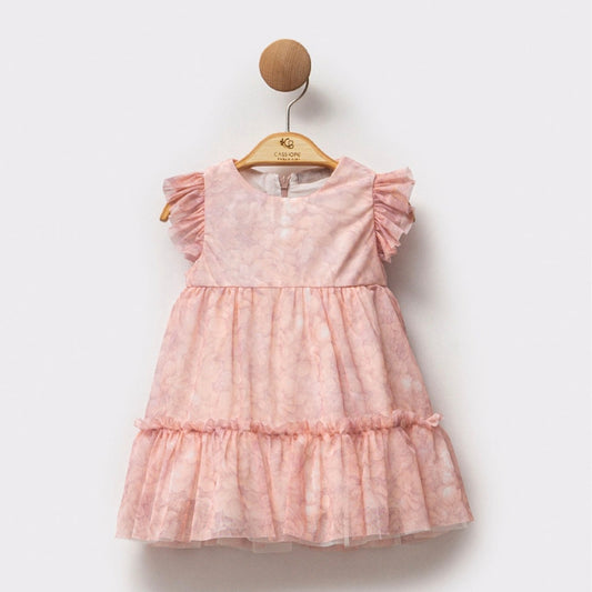 Floral Tulle Ruffled Dress
