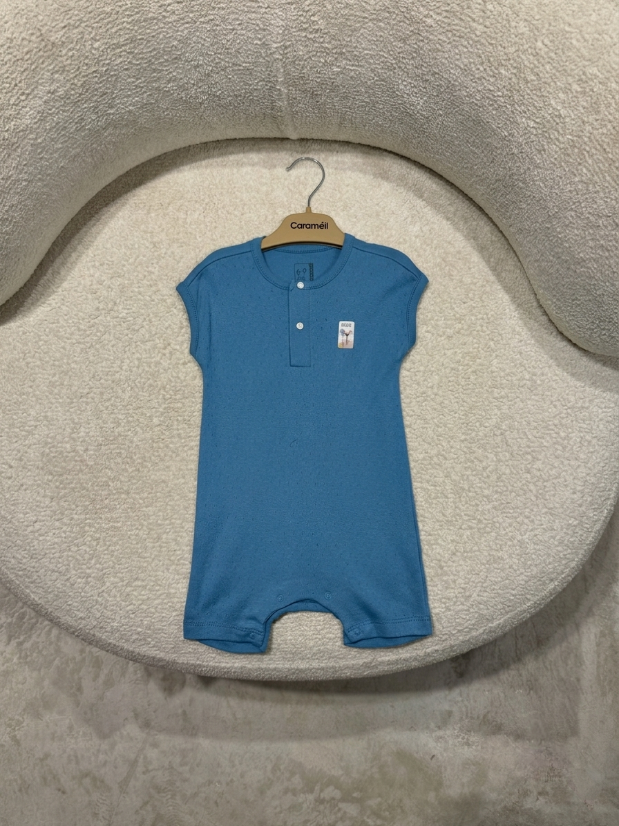 Pointelle Henley Cotton Romper