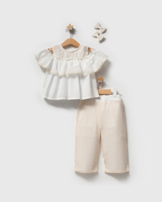 Ivory Ruffled Set